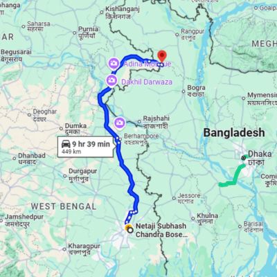 Map 4 1971 Liberation of Bangladesh West Bengal Sector route map