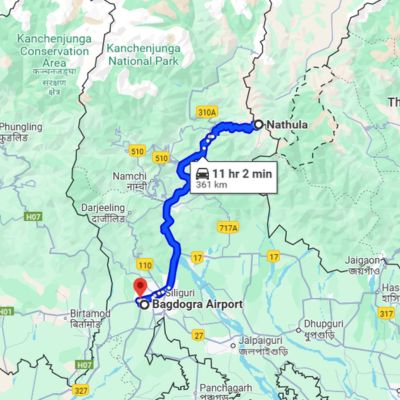 Nathu La : 1962 route map