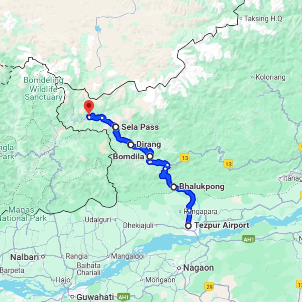 Tawang route map