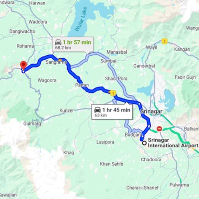 Baramulla  route map