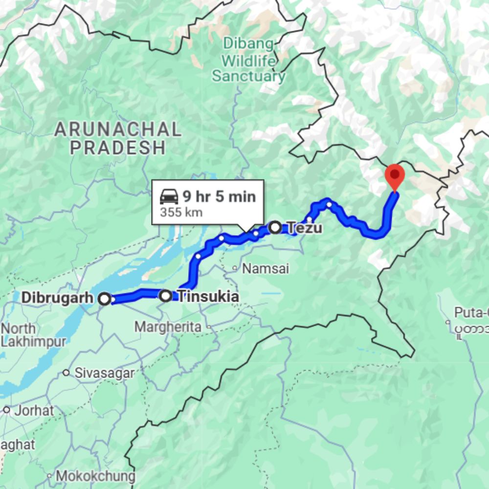 Walong route map