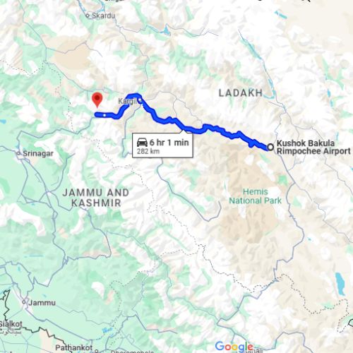 Tiger Hill route map