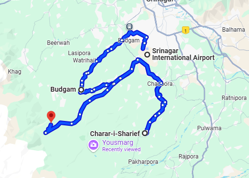  Budgam route map