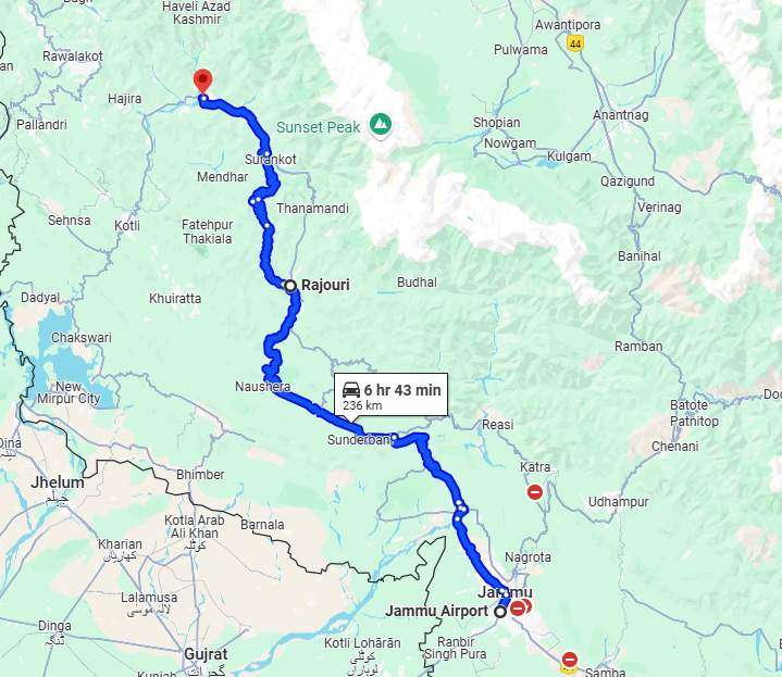 Poonch : 1947-48 route map